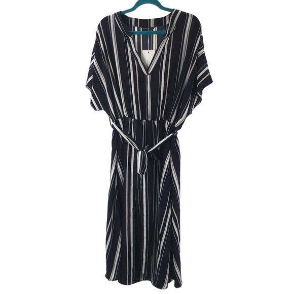 BLOOMCHIC 22-24 3x  plus navy white striped belted dolman sleeve dress NWT B74 - Picture 1 of 5
